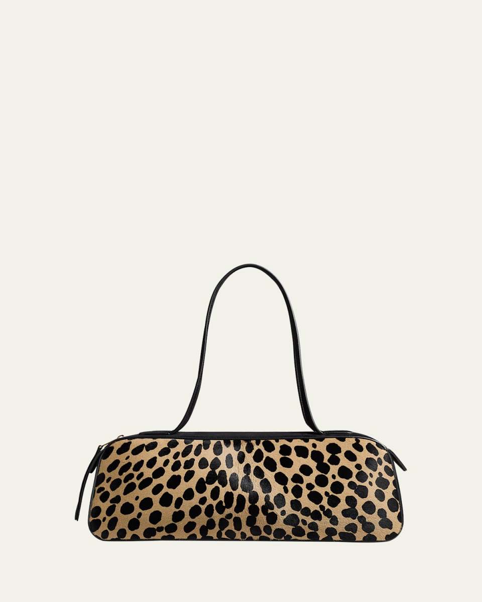 Simona Hyena-Print Calf Hair Shoulder Bag